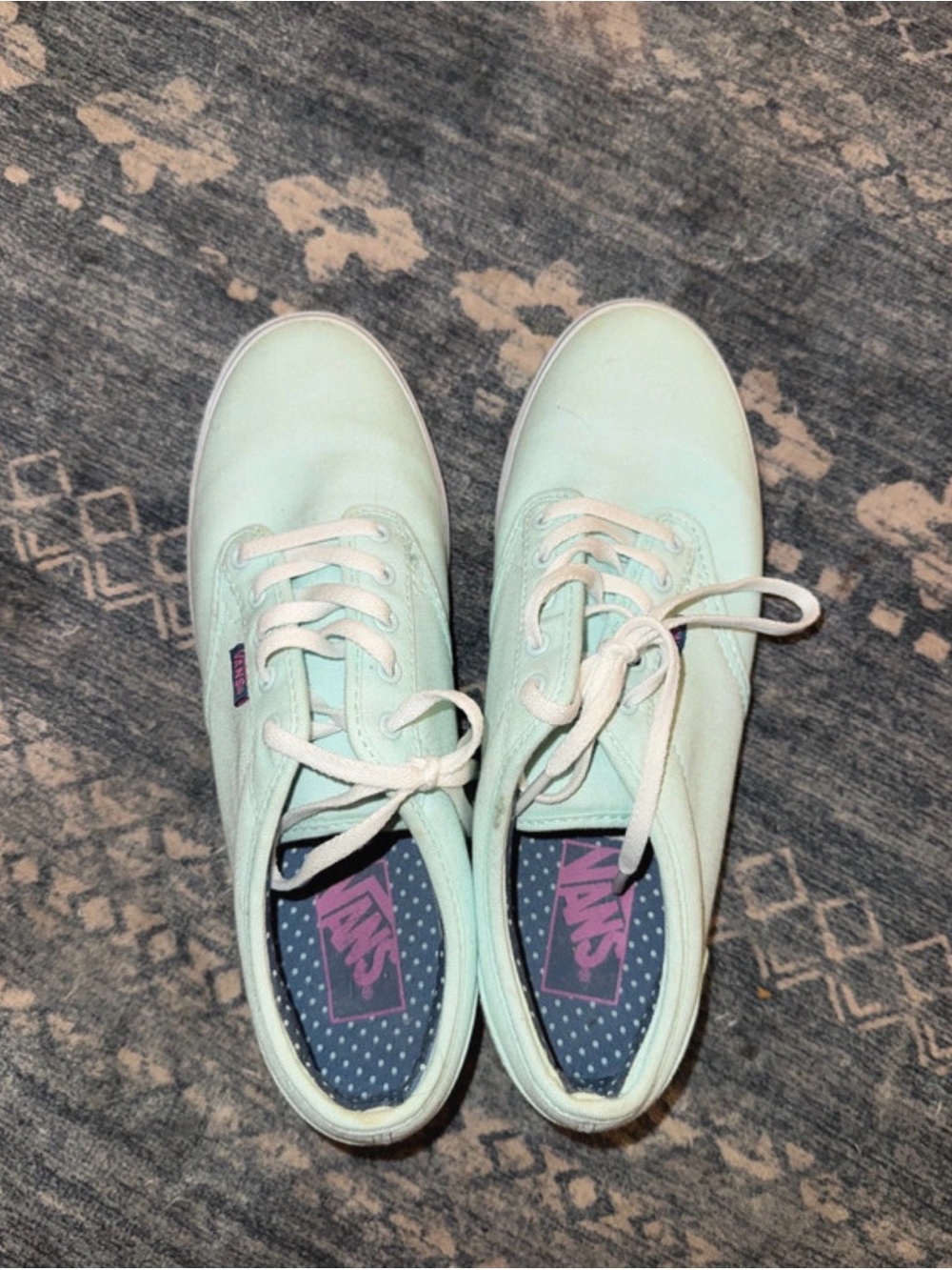 Vans Mint Green Canvas Low-Top Sneakers